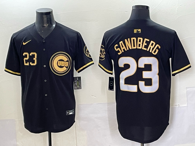 Men Chicago Cubs #23 Sandberg black Nike MLB 2025 Jersey 018
